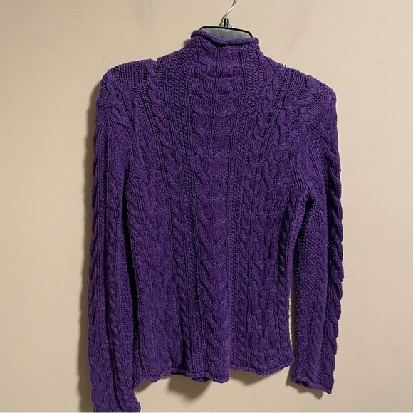 Lauren Ralph Lauren Cable Knit Mock Neck Turtleneck Knit Sweater- Size Medium - Picture 3 of 6